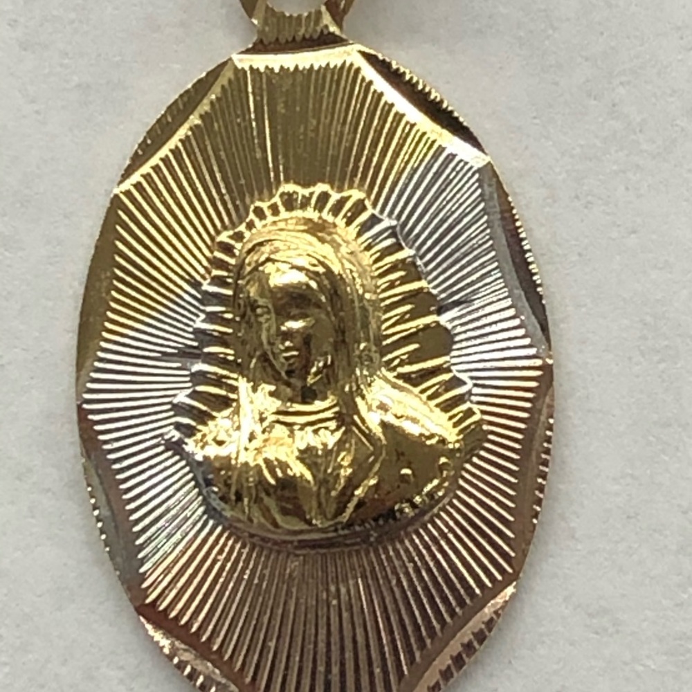 Virgin Mary Gold Plated Pendent Chain Necklace
